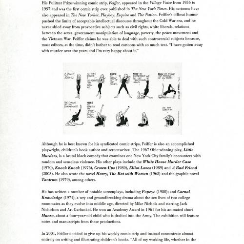 Press Releases depicts: Typewritten document describing exhibition