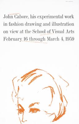 Posters depicts: Profile of woman drawn in orange crayon