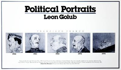 Posters depicts: Five drawings of Francisco Franco aging 1944-1975