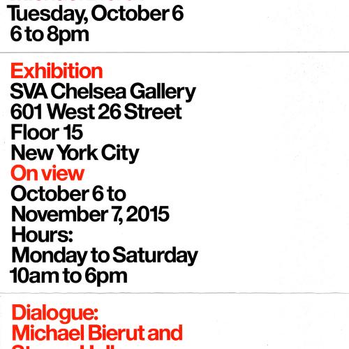 Announcements and invitations depicts: Front of announcement with exhibition information