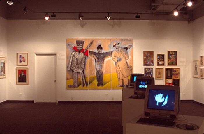 Photographic Materials depicts: artworks installed in gallery