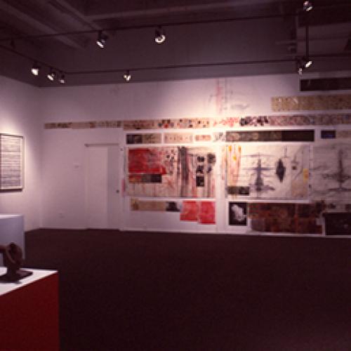 Photographic Materials depicts: artworks installed in gallery