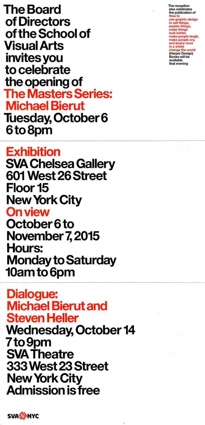 Announcements and invitations depicts: Front of announcement with exhibition information
