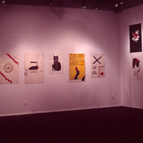 Photographic Materials depicts: artworks installed in gallery