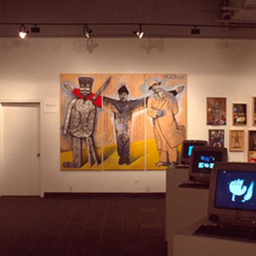 Photographic Materials depicts: artworks installed in gallery