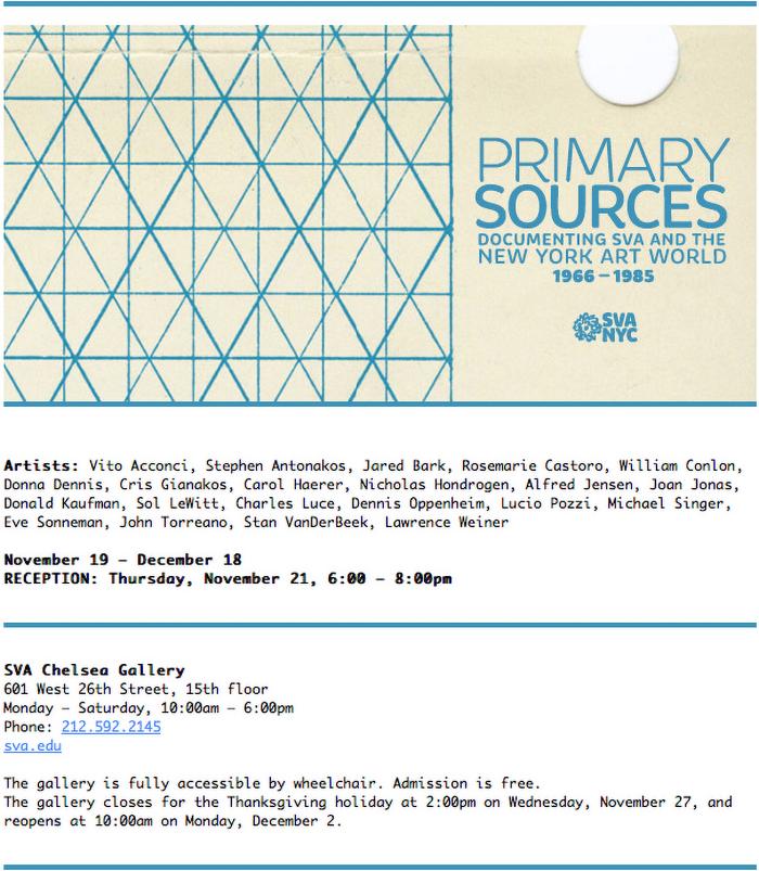 Announcements and invitations, Digital Files depicts: Announcement with exhibition information