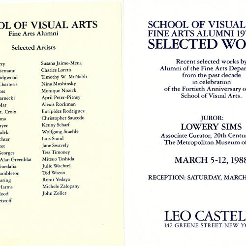 Announcements and invitations depicts: Exhibition announcement