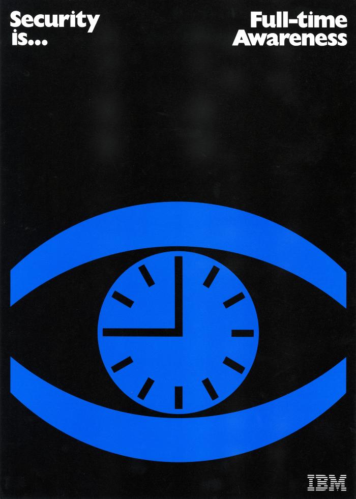 Posters depicts: Blue minimalist eye, the pupil is blue clock