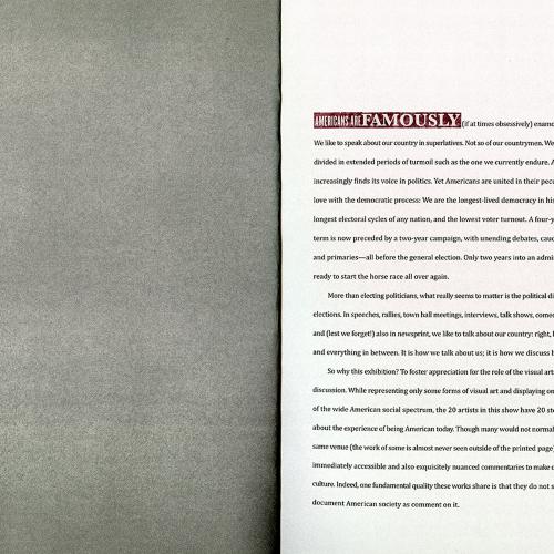 Exhibition Catalogues depicts: Interior of exhibition catalog