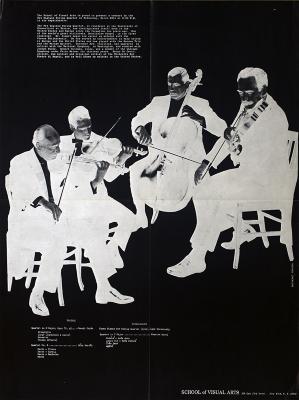 Posters depicts: photo negative image of string quartet