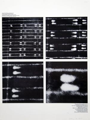 Posters depicts: Four squares with increasingly magnified lines and dots