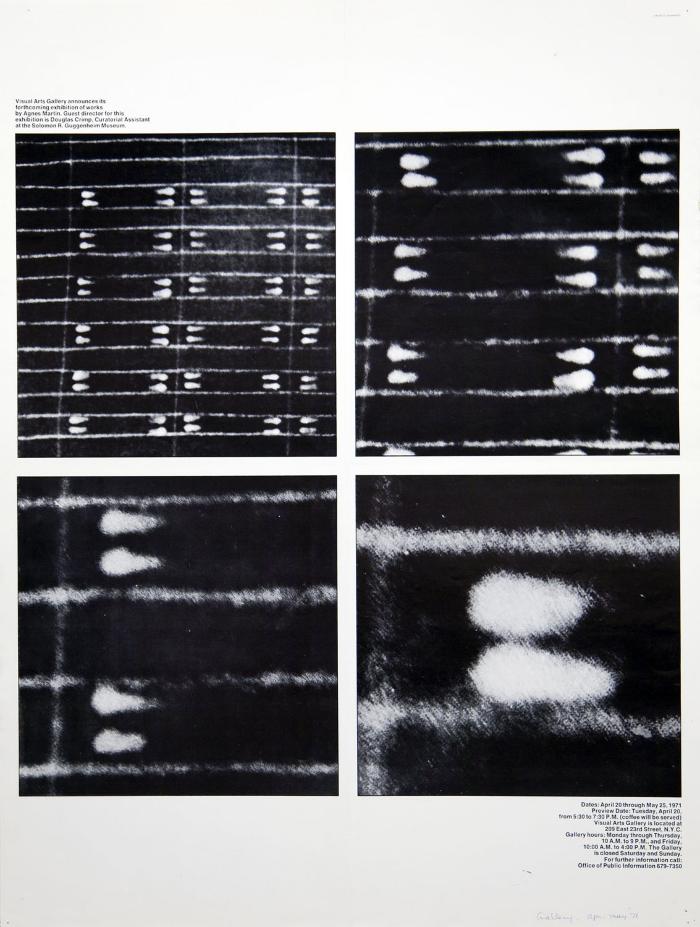 Posters depicts: Four squares with increasingly magnified lines and dots