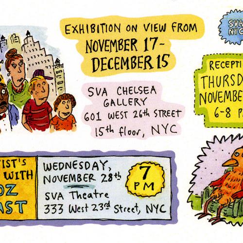 Announcements and invitations depicts: Back of announcement with exhibition information