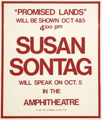Posters depicts: red lettering on white background