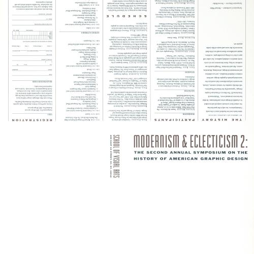 Posters depicts: Title of "Modernism & Eclecticism 2" and a block of text 
