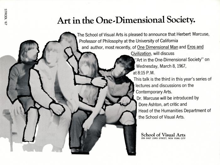 Posters depicts: black-and-white photograph of a group of young people with title and description of event