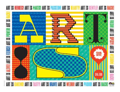Posters depicts: Art Is spelled out in colorful block letters