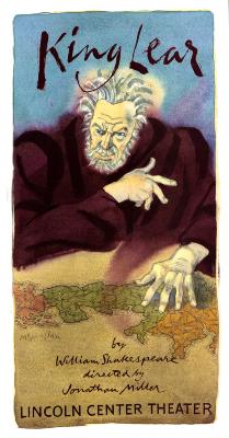 Posters depicts: Illustration of a man in front view mid shot in a red robe  with one hand crossed over his body and the other hand on a map that takes up the bottom half of the image.