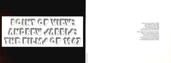 Posters depicts: Event title in type layered on itself several times for a 3-D effect