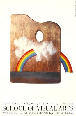 Posters depicts: Rainbow passing through a wooden palette