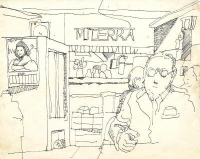 Original Art, Serial Publications depicts: sketch of diner in modest restaurant