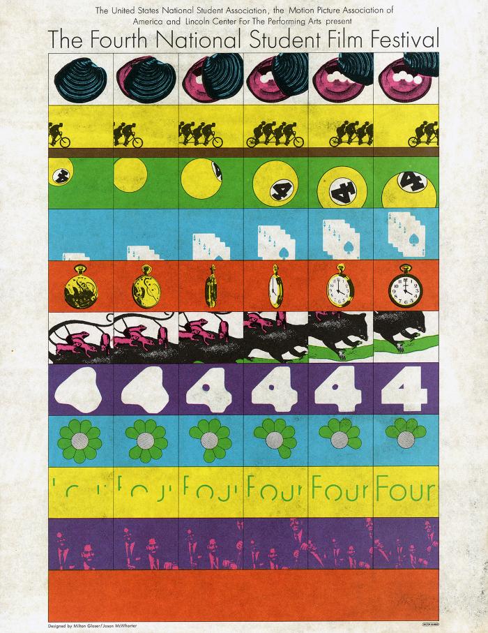 Posters depicts: rows of repeating images as if on slot machine including fruits and numbers