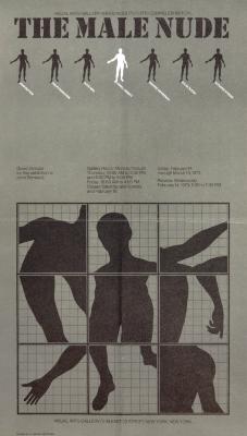 Posters depicts: Male nude divided into nine squares and in scrambled order