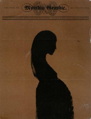Serial Publications depicts: blank ink silhouette of a young woman who appears to be pregnant