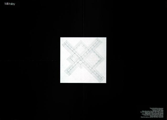 Posters depicts: Square with building plans on black background