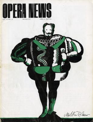 Serial Publications depicts: Man with a mustache and an elaborate green, black and white tunic, and tights.