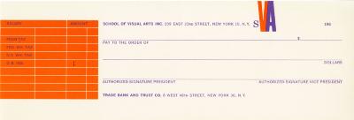 Portfolios depicts: An orange and purple invoice design for SVA