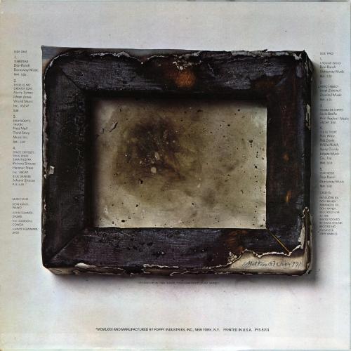 Album Covers depicts: Photograph of charred picture frame with burned canvas