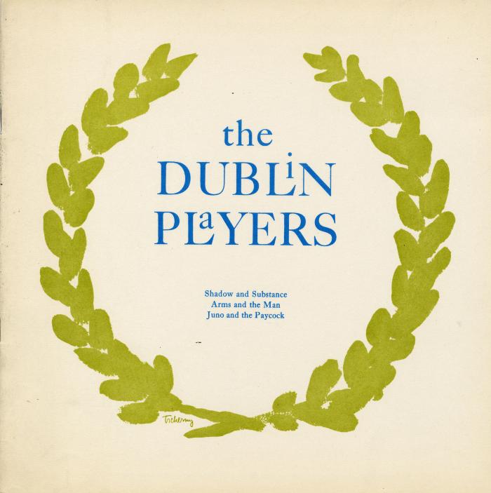 Programs depicts: "The Dublin Prayers" printed in blue surrounded by a green wreath 