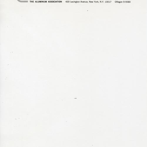 Letterheads/Stationery, Logos and identities depicts: On the header of a piece of paper is a large white lower case "A" followed by "The Aluminum Association" 