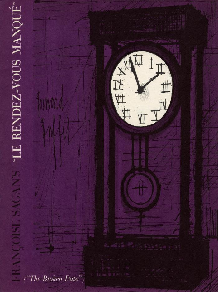 Programs depicts: Illustration of a grandfather clock on a purple background 