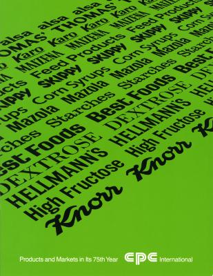 Annual Reports and Corporate Communications, Booklet/Brochure depicts: Various cereal brand names and ingredients typed in varying fonts on a green paper