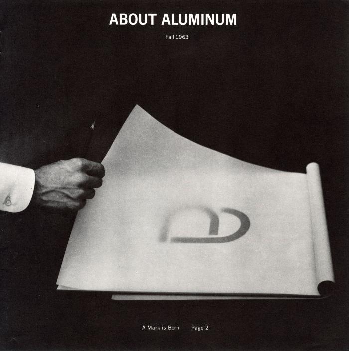 Serial Publications, Logos and identities depicts: A hand flips through a large pad of paper, on the front is a large lower case letter "A"