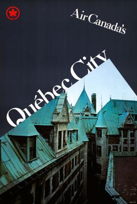 Posters depicts: Photograph of patina-green rooftops of Quebec City
