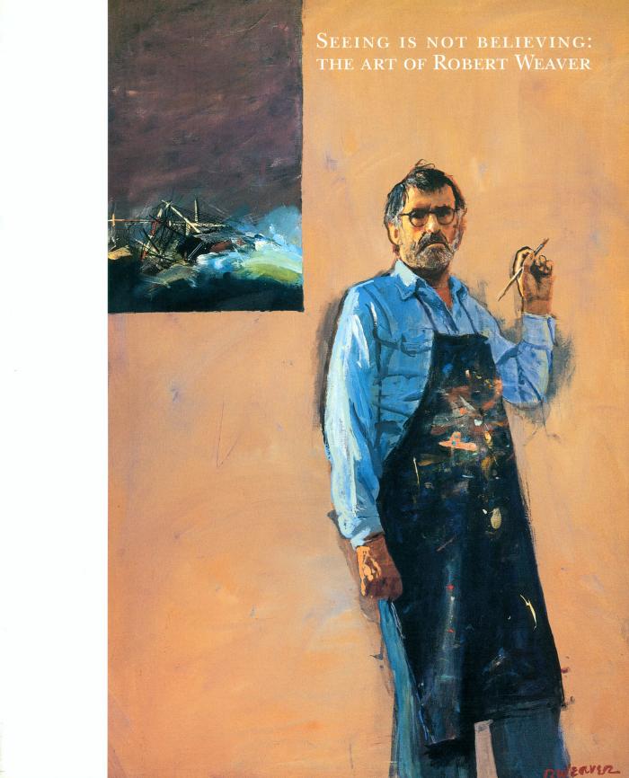 Bulletins and catalogs depicts: Cover of Robert Weaver exhibition booklet