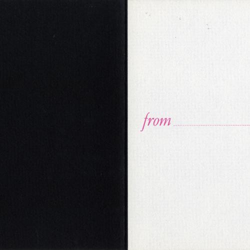Cards depicts: "from" typed in pink with a dashed line next to it 