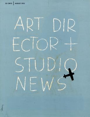 Serial Publications depicts: "Art Director + Studio News" handwritten on a page with an illustration of plane streaming the words out in smoke 