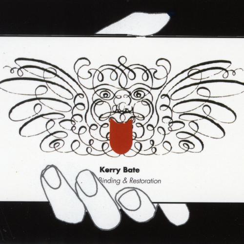 Letterheads/Stationery, Logos and identities depicts: Illustration of a hand holding a notecard with a curly decorative sort of a demon head with a red tongue 