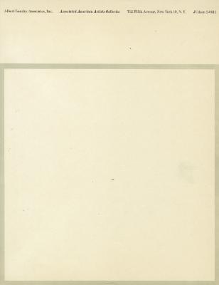 Letterheads/Stationery depicts: A tan piece of paper with a gray square outline on it, along the top is the Albert Landry letterhead 
