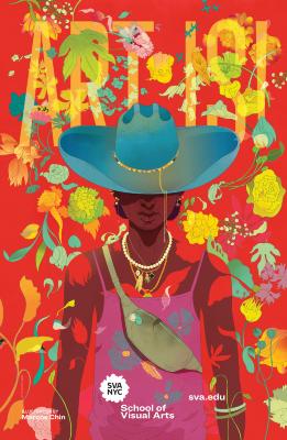 Posters depicts: Black woman wearing large blue hat against a floral background