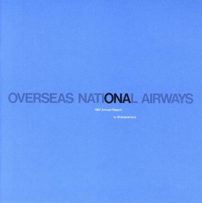 Annual Reports and Corporate Communications depicts: "Overseas National Airways" printed on blue paper 