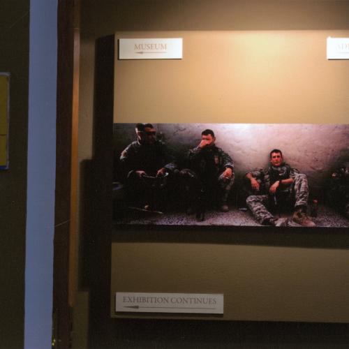 Photographic Materials depicts: photograph of artworks installed in gallery