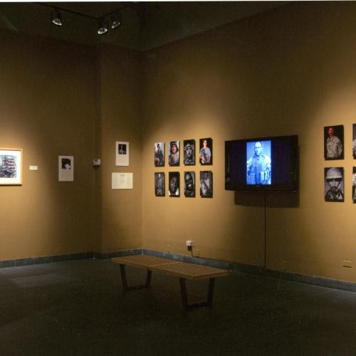 Photographic Materials depicts: photograph of artworks installed in gallery