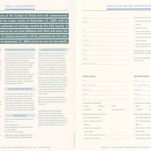 Announcements and invitations depicts: call for entries