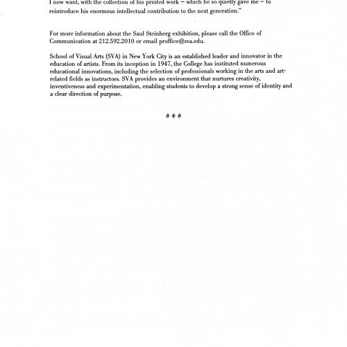 Press Releases depicts: Typed press release, page 1 of 2