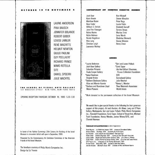 Booklet/Brochure depicts: Accordion fold exhibition brochure interior